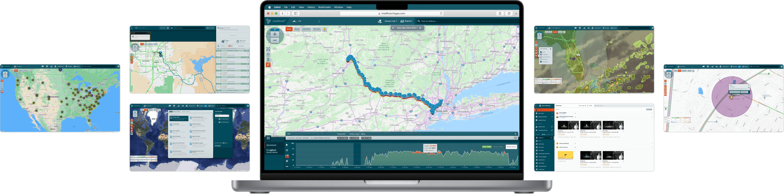 IntelliHub displays all of your vehicles and assets in a single view.