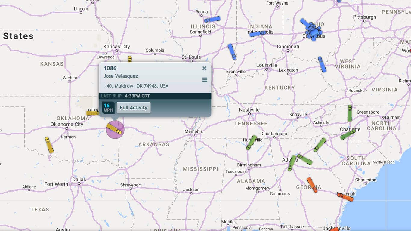 Track your fleet with real-time GPS data.