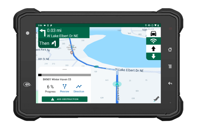 The Rugged 7" In-Vehicle Tablet for Turn-By-Turn Commercial GPS Navigation