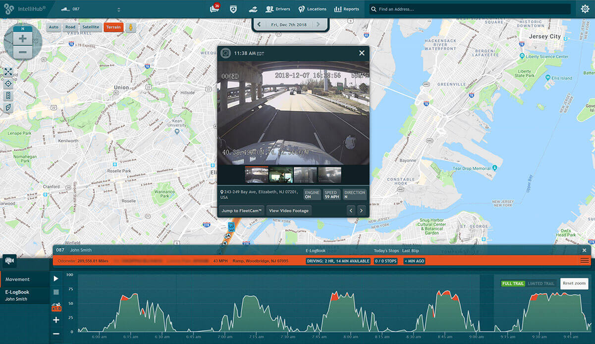 Intellihub browser view - fleet management tool