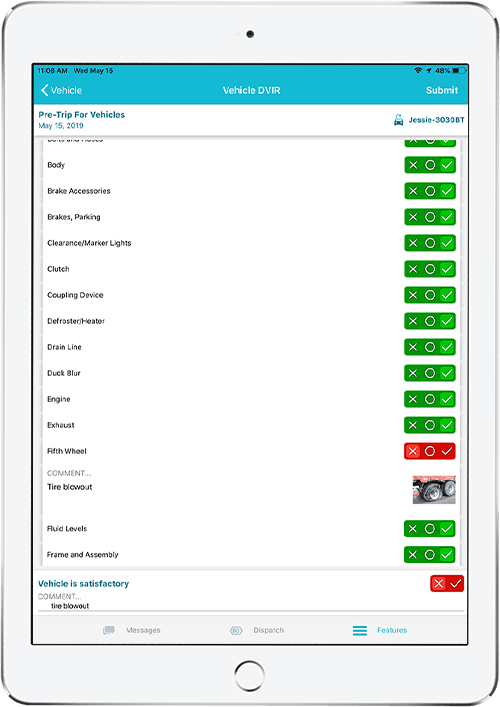 Fleet vehicle maintenance tracking with DVIR automation, alerts, and more.