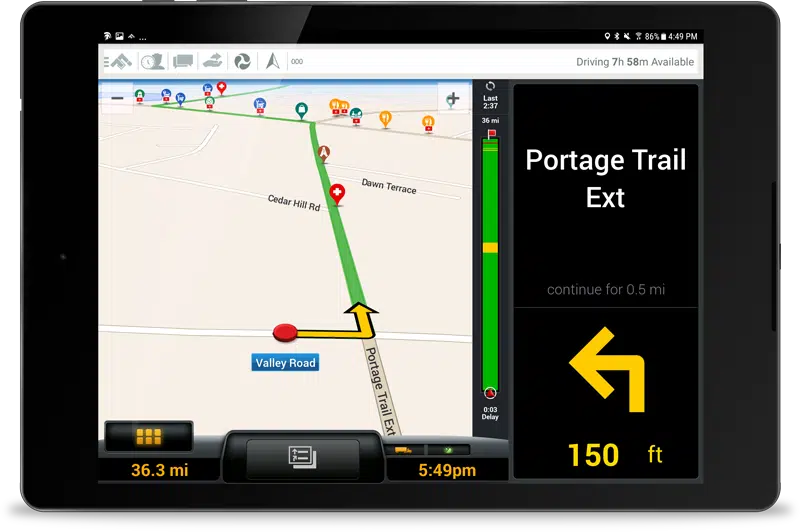 CoPilot Truck Commercial GPS navigator for truck routing to avoid truck restrictions