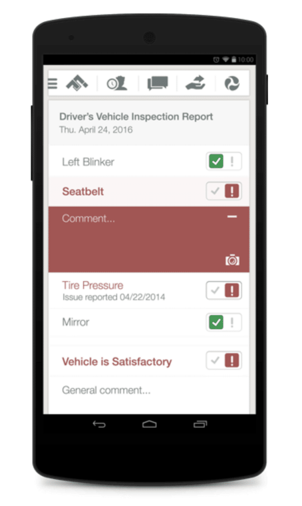 Field Warrior offers an easy-to-use, FMCSA-compliant DVIR for pre- and post-trip inspections.