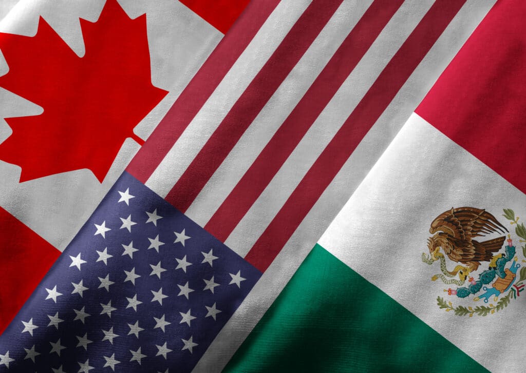 Canada, US, Mexico flags