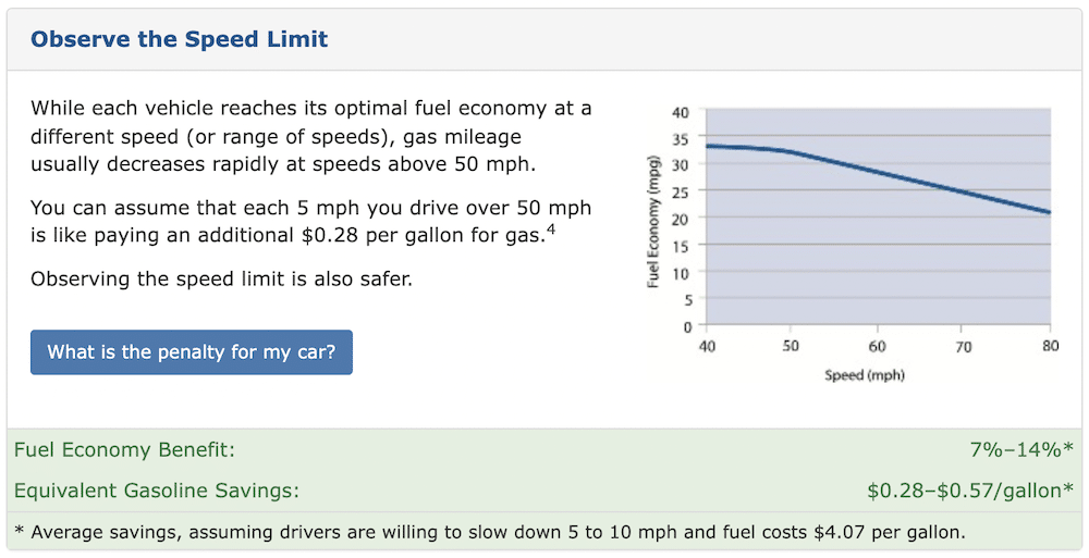 Department of Energy - Fuel Saving Tips