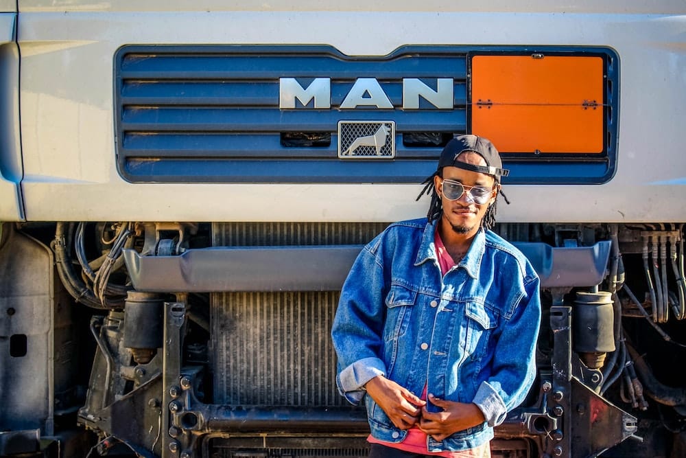 Truck driver on a construction site.