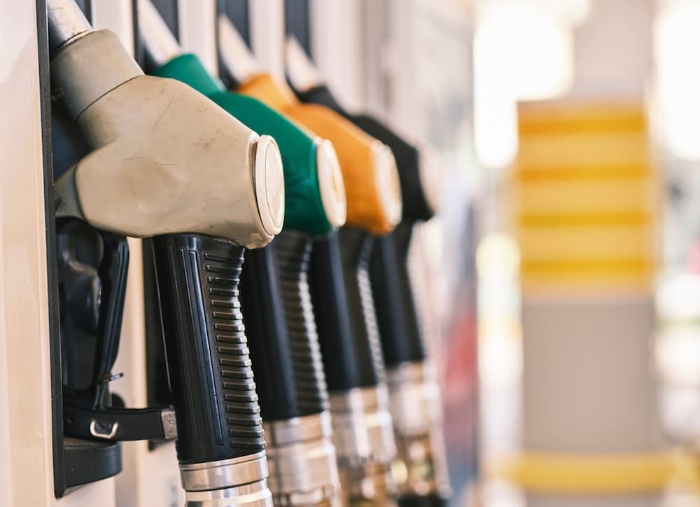 Alternative fuel types at a gas pump - biodiesel