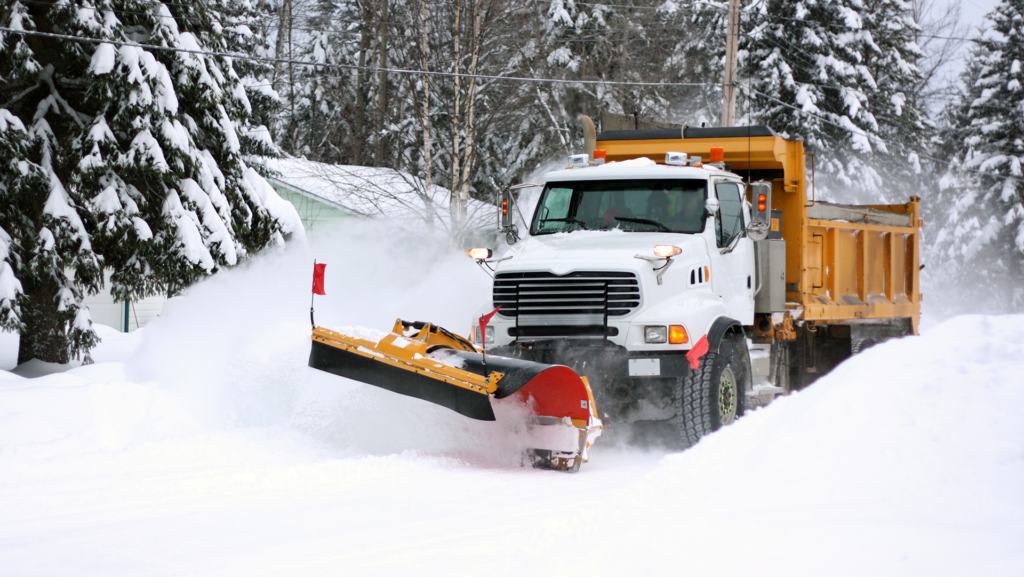 Snowplow with PTO IoT sensor.