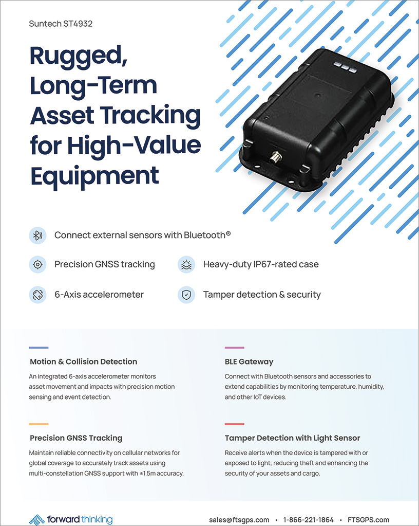 Suntech ST4932 asset tracker product sheet.