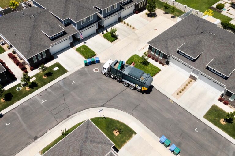 Overhead view of waste collection route.