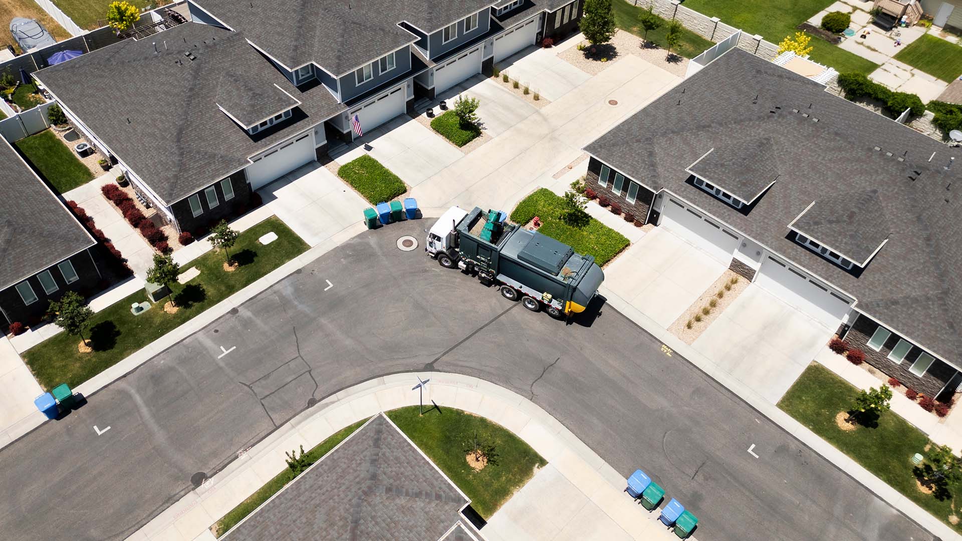 Overhead view of waste collection route.