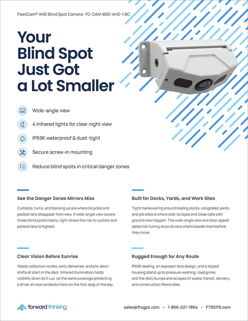 FleetCam Blind Spot Camera product sheet